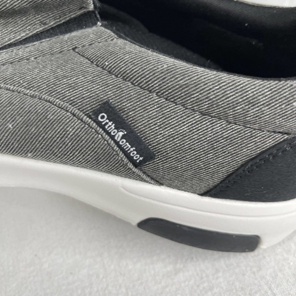 OrthoComfoot Mens 10 Orthopedic Loafers Slip On Arch Support Walk Shoes ￼Gray ￼ - Picture 6 of 15